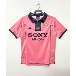 เสื้อกีฬาลําลอง ลายทีมชาติฟุตบอล Jerseys 97-98 Juve Pink Away สไตล์เรโทร