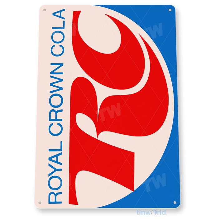 TIN SIGN Rc Royal Crown Retro Cola Sign Coke Soda Bar Kitchen Cottage Cave