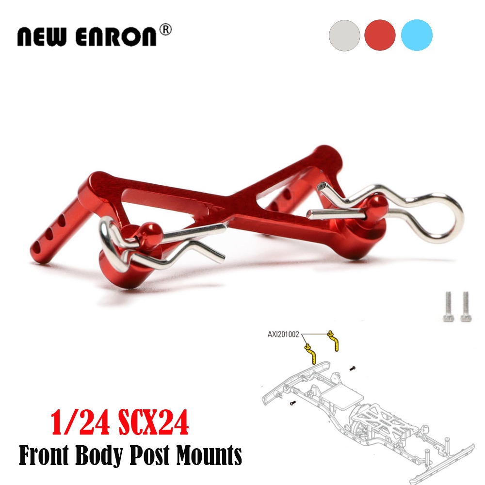 ติดตั้งโพสต์ร่างกายด้านหน้าโลหะผสมคอลัมน์เชลล์รถด้วย R-Clip สำหรับรถติดตั้ง 1/24 RC Axial SCX24 1967