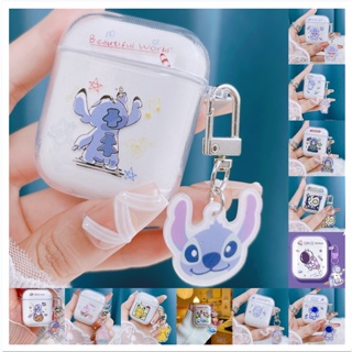 เคสหูฟังบลูทูธไร้สาย tpu ใส แบบนิ่ม ลาย Stitch พร้อมจี้ สําหรับ airpods pro 1 2 3 pro2 2022