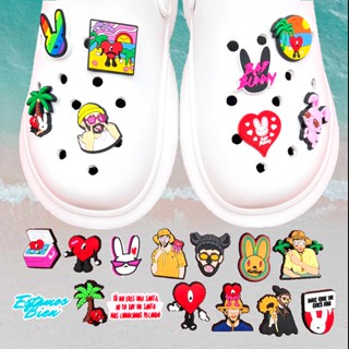 จี้กระดุม PVC รูปกระต่าย สําหรับรองเท้า Crocs Jibbitz เหมาะกับผู้ชาย และผู้หญิง