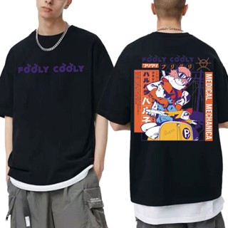 ขายผ้าฝ้ายแท้เสื้อยืด ผ้าฝ้าย พิมพ์ลายการ์ตูนอนิเมะ Fooly Cooly Flcl Haruko Vespa ทรงหลวม สีดํา สําหรับผู้ชาย และผู้หญิง