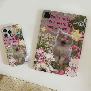 Casing Soft Sleepy Cat Pattern Cover Compatible with Mini 1 2 3 4 5 6 IPad 7 8 9 10 Air Air1 Air2 Air3 Air4 Air5 10.9" Pro9.7 Pro10.5 10.2" Pro11 2018 2020 2021 2022