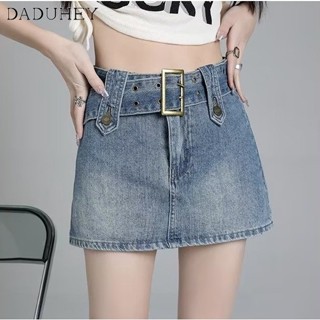 DaDuHey🎈 2023 New Korean Version of INS Denim Skirt Small Fresh High Waist Skirt  plus Size Women Skirt