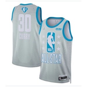 เสื้อกีฬาแขนสั้น ลายทีม nba Jersey 2022 all star 30 # เสื้อกีฬาบาสเก็ตบอล Curry สีเทา สีฟ้า