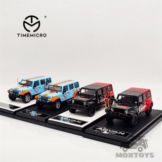 โมเดลรถยนต์ TIME MICRO 1:64 Jeep Wrangler Gulf Advan Diecast ของเล่นสําหรับเด็ก