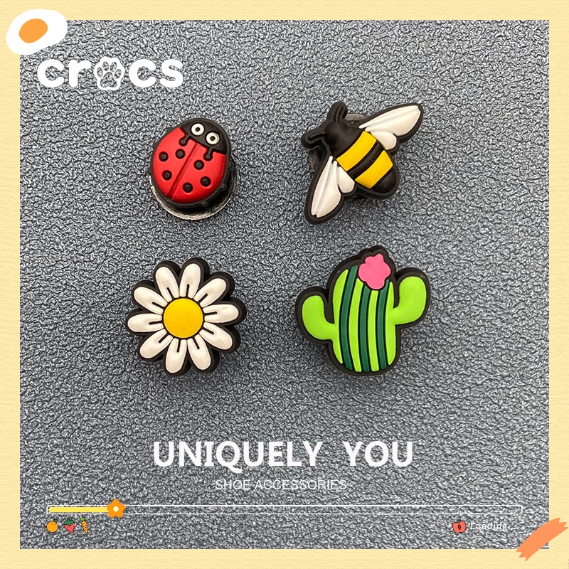 Crocs jibbitz จี้รูปแมลงเต่าทอง ผึ้ง เดซี่ เครื่องประดับแฟชั่น สําหรับตกแต่งรองเท้า DIY