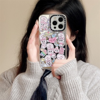 Casetif ขายดี เคสโทรศัพท์มือถือ ซิลิโคน TPU กันกระแทก ลายกระต่าย พร้อมกระจกชุบ หรูหรา สําหรับ iPhone 14 Plus 11 12 13 14 Pro Max