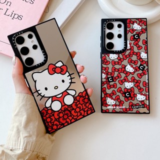 【Bow Hello Kitty】Casetify เคสโทรศัพท์มือถือแบบนิ่ม กันกระแทก ลายเฮลโลคิตตี พร้อมกระจก แฟชั่น คุณภาพสูง สําหรับ Samsung s23ultra s23 s23+ s22ultra