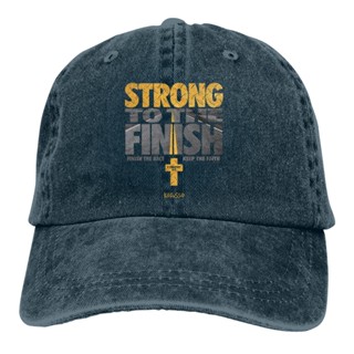 ใหม่ พร้อมส่ง หมวกผ้ายีน ผ้าฝ้าย 100% พิมพ์ลาย Kerusso Strong To The Finish Christians ขนาดใหญ่ แนวสตรีท แฟชั่น XQ