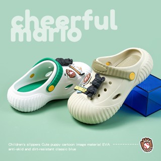 Cheerful Mario Crocs Bear รองเท้าแตะ กันลื่น ขนาดใหญ่ เหมาะกับฤดูร้อน สําหรับเด็กผู้ชาย และเด็กผู้หญิง