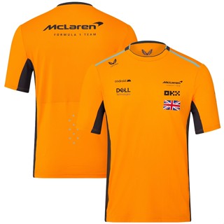 Mclaren เสื้อยืดแขนสั้น พิมพ์ลายทีมแข่งรถ F1 แฟชั่นฤดูร้อน สําหรับผู้หญิง และผู้ชาย 2023