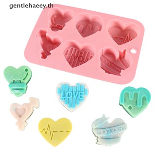 GG 6 Cells Lovely Heart Heat Safe Silicone Chocolate Molds DIY Baking Tool TH