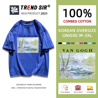 ⚡พร้อมส่ง⚡️เสื้อยืด oversize cotton 100 เสื้อยืดคอกลม ทรงหลวม เสื้อยืดทรงหลวมสไตล์เกาหลี มี9สี M-3XL