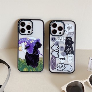 【Wizard Cat】CASETiFY เคสโทรศัพท์มือถือ อะคริลิค แม่เหล็ก ลายตัวอักษร สําหรับ iPhone 14 Pro MAX 11 12 13 Pro MAX 14 Plus