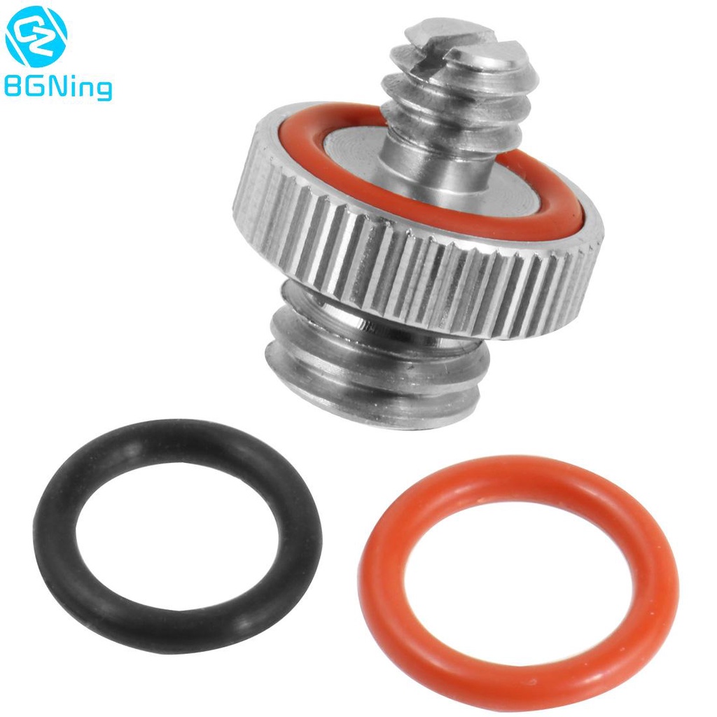BGNing สแตนเลส 304 1/4 "ถึง 1/4 หรือ 3/8 "ชายกับชายสกรูอะแดปเตอร์สองหัวแปลงกล้อง DSLR จอภาพแฟลชขาตั้งกล้อง