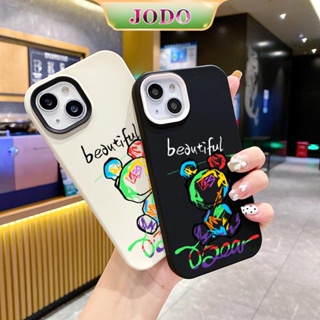 เคสโทรศัพท์ซิลิโคน TPU แบบนิ่ม ลายกราฟฟิตี้หมี กันกระแทก สําหรับ iPhone 14 13 12 11 Promax 6 6S 7 8 Plus X XR XSMax SE