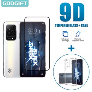 Godgift 2 in 1 Xiaomi Black Shark 5 5S 5 RS 4 4S 3 3S 2 Pro กระจกนิรภัยกันรอยหน้าจอ พร้อมเคสซิลิโคน กันกระแทก