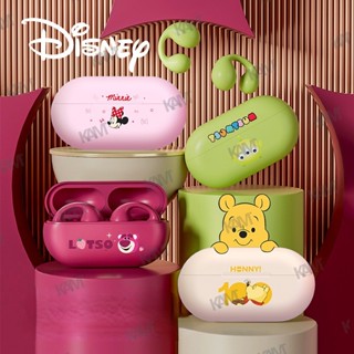 Kam Disney P77 หูฟังไร้สาย TWS หูฟังการนำกระดูกในหูบลูทู ธ 5.3 หมีหูฟังการ์ตูนน่ารักหูฟังแบบเกี่ยวหูสเตอริโอแบตเตอรี่ยาวหูฟังกีฬา