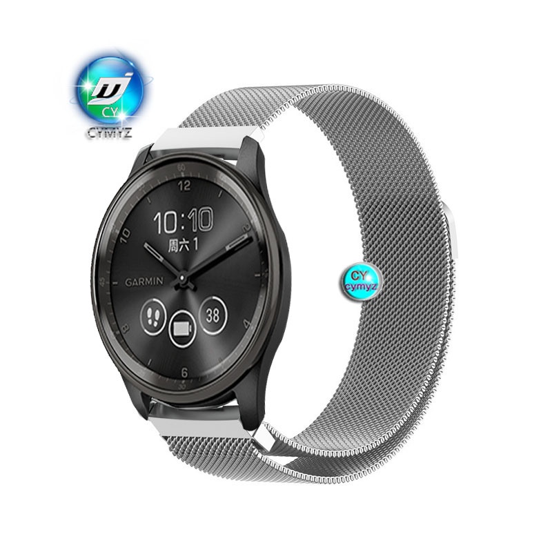 for Garmin Vivomove Trend สาย สายโลหะ  Garmin Vivomove Trend เคส ป้องกันรอบด้าน 360° เคสแบบเต็มจอ