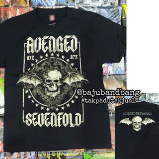 [S-5XL] เสื้อยืด พิมพ์ลายวงร็อค Avenged Sevenfold A7X Baju สไตล์วินเทจ | ร็อคร้อน | ร็อคใช่ | 1709 เสื้อยืดลําลอง ผ้าฝ้า