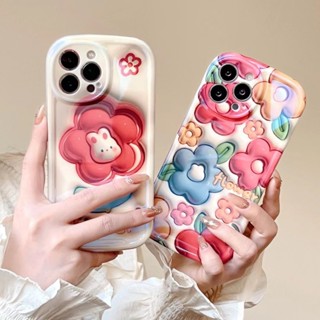 ใหม่ เคสโทรศัพท์มือถือนิ่ม กันตก ลายดอกไม้ 3D สีฟ้าอ่อน สําหรับ Iphone 14promax Apple 13 12 11 14pro 13promax 13