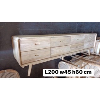 ▶️พร้อมส่ง Raw teak wood cabinet special Only 1 on sale l200 w45 h60cm งานดิบ สีไม้ธรรมชาติ ไม่ทำสี โต๊ะญี่ปุ่น โต๊ะ