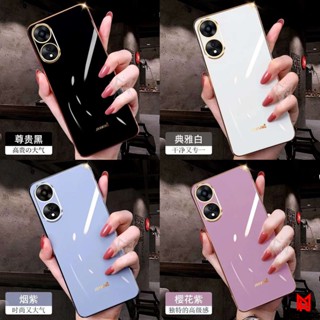 เคส OPPO RENO 8T 5G OPPO A78 5G 2023 เคสโทรศัพท์มือถือนิ่ม ขอบตรง ชุบไฟฟ้า เรียบง่าย สําหรับ DD