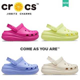 crocs แท้ crocs crush Clog 8 สี รองเท้าเสริมส้นผู้หญิง รองเท้าชายหาด ส้นหนา 8 สี ใส่สบาย สําหรับเดินทาง #207521