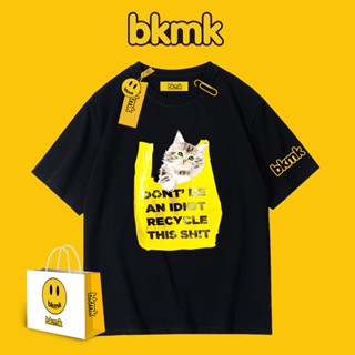 Bkmk เสื้อยืดแขนสั้นลําลอง ทรงหลวม อินเทรนด์ทันสมัย เหมาะกับฤดูร้อน สําหรับผู้ชาย และคู่รัก