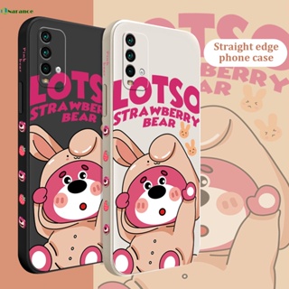 เคสโทรศัพท์มือถือ ซิลิโคนนุ่ม ลายหมีสตรอเบอร์รี่น่ารัก มีลายด้านข้าง สําหรับ Redmi 9T 10C 10 10A 9 9A 9A Note 10 9 Pro 9S 10S 5 Note 9T 10T