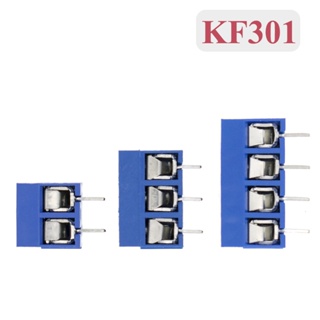 10pcs KF301 2P/3P/4P Blue KF301-5.0 KF301 Screw 5.0mm Straight Pin PCB Screw Terminal Block Connector Splicing type