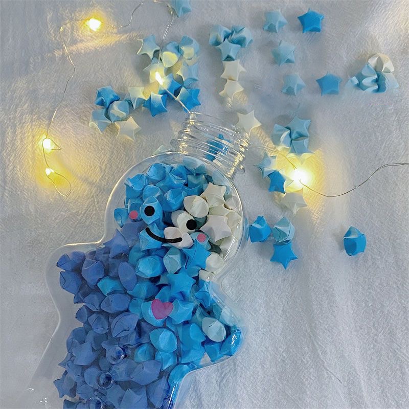 ขวดแก้ว Origami สีสันสดใส Handmade Diy Luminous Origami ขวดชุดของขวัญคริสต์มาส - รูปที่ 4