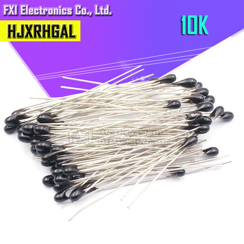 100 ชิ้น NTC MF52AT MF52 B 3950 10K NTC Thermistor ตัวต้านทานความร้อน 5% NTC-MF52AT-10K
