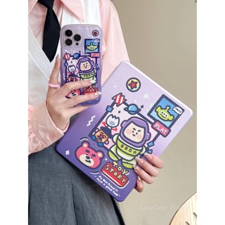 เคสแท็บเล็ต ซิลิโคน ลาย Buzz Lightyear สีม่วง หมุนได้ สําหรับ iPad 2019 10.2 iPad air 4 10.9 iPad 9.7 นิ้ว 12.9 นิ้ว iPad Pro 11 iPad 18 iPad 8 Generation 17