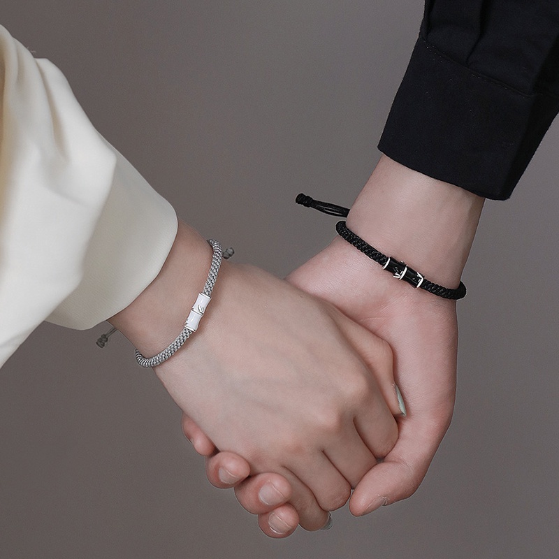 1 ชิ้น แฮนด์เมด ทอ เชือก ข้อมือ เสน่ห์ / ไม้ไผ่ จับคู่ สร้อยข้อมือ / เรียบง่าย ปรับได้ คนรัก เครื่องประดับ ของขวัญ