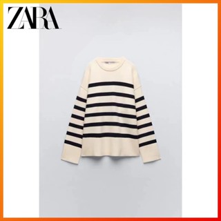 Zara เสื้อกันหนาว ผ้าถัก ลายทาง แฟชั่นฤดูหนาว สําหรับผู้หญิง