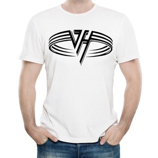 [S-5XL]เสื้อยืดแขนสั้น ผ้าฝ้าย พิมพ์ลายโลโก้ Van Halen Band สีขาว แฟชั่นสําหรับผู้ชาย 2022