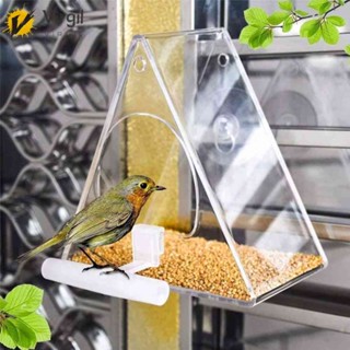 Bird Cage Feeder Acrylic Pet Bird Food Container Transparent for Indoor Outdoor