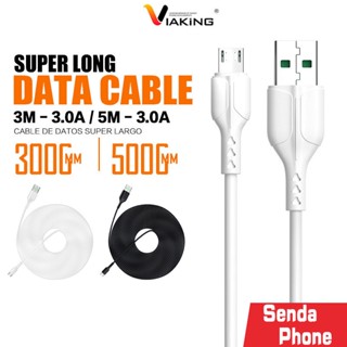 VIAKING สายชาร์จ รุ่น SC011 กระแสไฟชาร์จ 5V 3A รองรับการ ชาร์จเร็ว สายยาว 3เมตร 5เมตร สายชาร์จโทรศัพท์