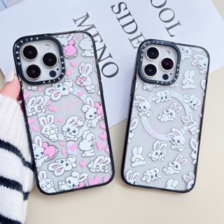 【Love Rabbit】casetify เคสโทรศัพท์มือถืออะคริลิค ดูดซับแม่เหล็ก คุณภาพสูง สําหรับ iPhone 14 Pro max 13 13 Pro max 11 Pro max 14 14Pro 12 12Pro 12 Pro max 13Pro