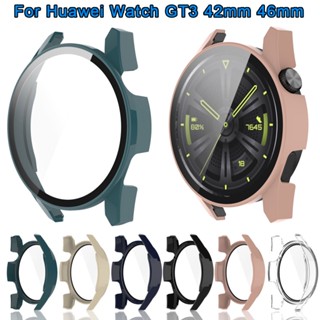 สําหรับ Huawei Watch GT3 42 มม. 46 มม. PC เคสป้องกัน กระจกนิรภัย ป้องกันหน้าจอ