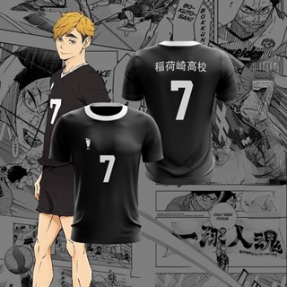 เสื้อยืดแขนสั้น พิมพ์ลายกราฟฟิค Haikyuu Inarizaki Miya Atsumu สําหรับผู้ชาย