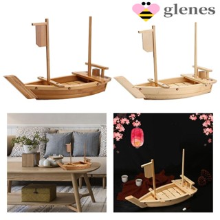 Glenes ถาดไม้ไผ่ สําหรับใส่อาหารทะเล ซูชิ เรือ ซาชิมิ อาหารญี่ปุ่น