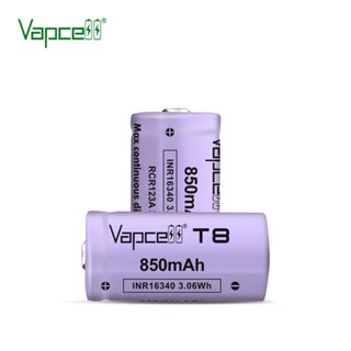 Vapcell 16340 3.7V850mah ถ่านชาร์จVapcell 16340 รุ่นT8 ถ่าน