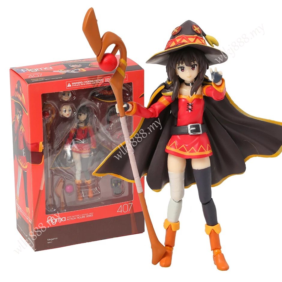 โมเดลฟิกเกอร์ Kono Subarashii Sekai Ni Syukufuko Wo Figma 407 Megumin Change Face Anime Articulado ข