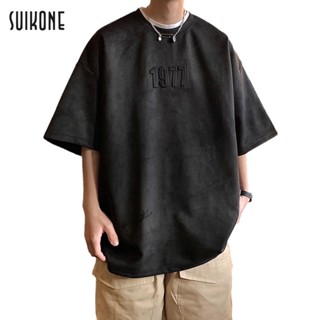 Suikone เสื้อยืดผู้ชาย เสื้อทีเชิร์ตแขนสั้นยอดฮิต ผู้ชายใส่เที่ยวทำงานออกกำลังกาย มี3สีให้เลือกSize(M-3XL)