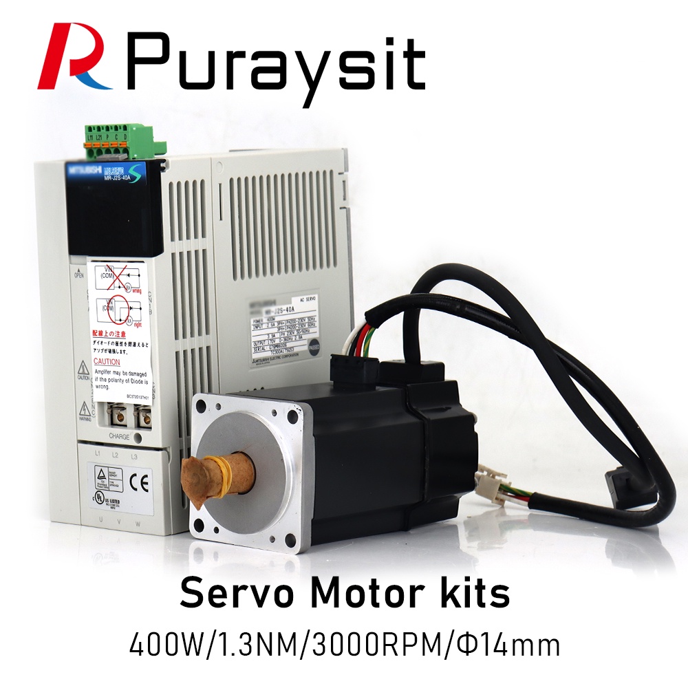 SZ Puraysit Servo Motor Kits 400W MR-J2S-40A HC-KFS43K 1.3NM 3000RPM พร้อมสาย 3M
