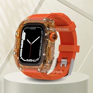 สายนาฬิกาข้อมือซิลิโคน แบบใส สําหรับ Apple Watch 45 มม. 44 มม. Iwatch Series 8 7 6 5 4Se