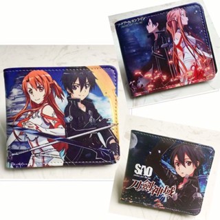 กระเป๋าสตางค์ ใบสั้น ลายการ์ตูน Sword Art Online SAO Yuuki Asuna ลําลอง เหมาะกับของขวัญ สําหรับเด็กผู้ชาย และเด็กผู้หญิง ใส่เหรียญได้